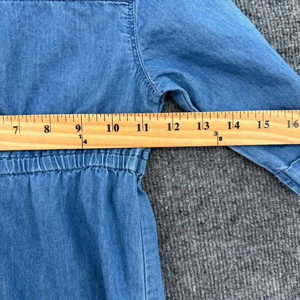 Old Navy Girls Chambray Shirt Dress Size 4T Blue Elastic Waist Collared Cotton